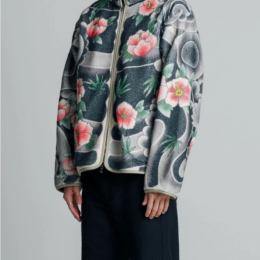Sundae School “Irezumi” floral fleece jacket